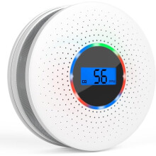 Rook- en koolmonoxidemelder met led-display - Dubbele foto-elektrische/elektrochemische sensor - Werkt op batterijen voor extra veiligheid in huis