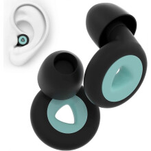 Sleep Earplugs Reusable Silicone 27dB Noise Reduction Ergonomic for Sleep, Work, Study 3 Sizes Included Washable