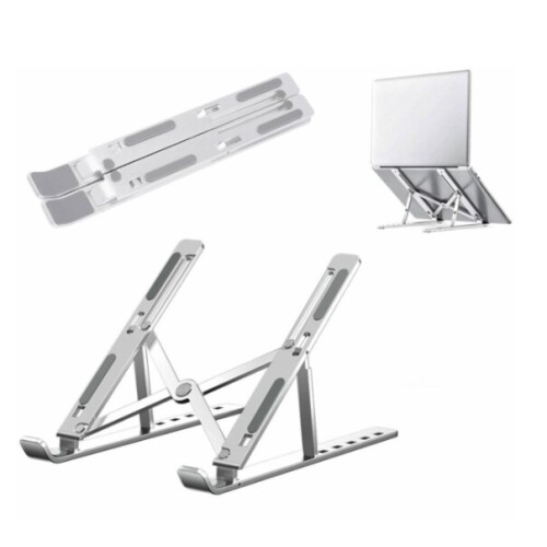Laptop Stand, Aluminium Foldable Computer Desk for Bed Use with Tablet Holder