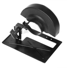 Haakse slijperstandaard met verstelbare metalen beschermkap, veiligheidsbescherming voor houtbewerking, compatibel met Dremel haakse slijpers.
