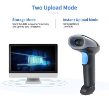 Scanner Sem Fio de Código de Barras, Scanner de Código QR 1D 2D com Alcance de 25m, Modo Duplo USB 2.4G para Varejo Logística Armazém