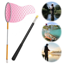 1.5M 5 Section Retractable Telescopic Landing Net Handle Stainless Steel Fishing Accessories for Freshwater and Saltwater