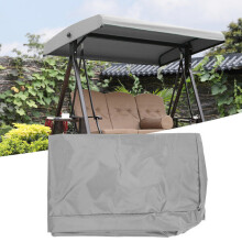 Swing Canopy Cover Waterproof Grey/Black 190x120cm with 4 Straps for Outdoor Swing All-Weather Protection