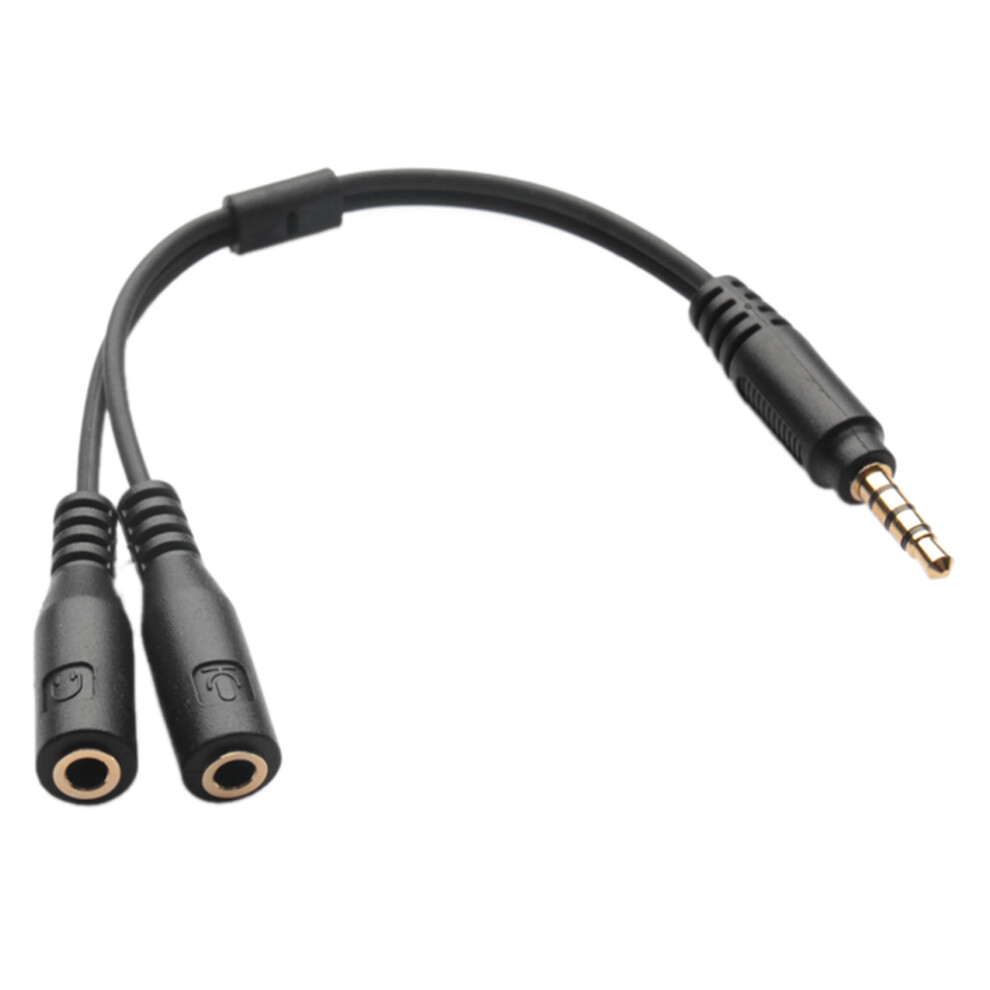 Mic Headset Splitter Adapter Cable 3.5Mm Jack 1 Trrs Male To 2 Trs Female Y Cord 6935161692846