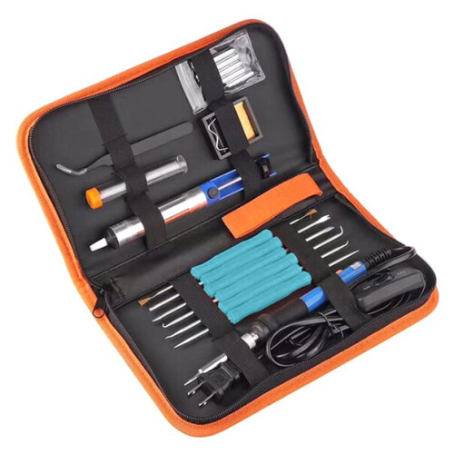 60W Soldering Station Kit, Adjustable Temperature 200C-300C with 5 Replaceable Tips, Includes Desoldering Pump, Stand Tools in Zippered Case 2