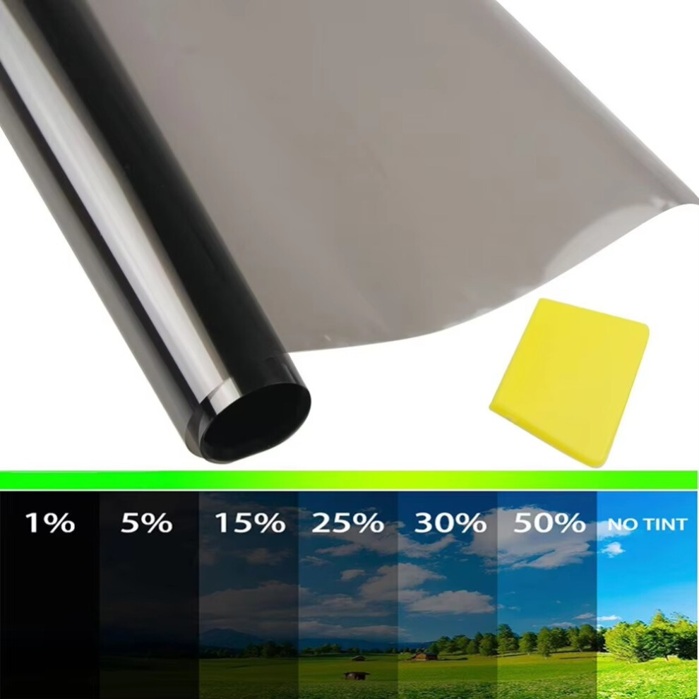 1%-50% Vlt Solar Uv Protection Film Adhesive Sticker Scratch Resistant Heat Blocking Film Vlt Tint Black 6935161629163