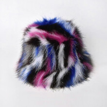 (color 5)Women's Autumn And Winter Fashion Cow Print Basin Hat Plush Fisherman Hat Warm Hat