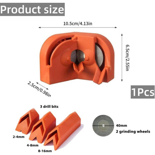 Portable Drill Bit Sharpener for 2-16mm Bits with 2 Grinding Discs Drill Bits, Lightweight Nylon for Home Workshop Use 1