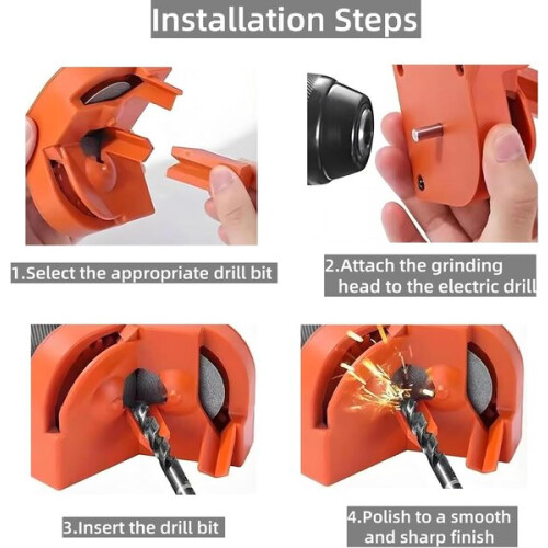 Portable Drill Bit Sharpener for 2-16mm Bits with 2 Grinding Discs Drill Bits, Lightweight Nylon for Home Workshop Use 2