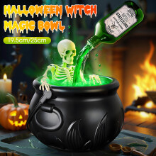 Witches Cauldron Halloween Witch Cauldron With Mist Maker Bubbling Pot Black Spooky Holiday Supplies Party Decor Haunted House
