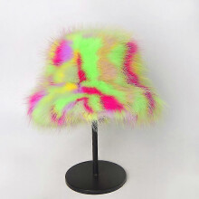 (color 8)Women's Autumn And Winter Fashion Cow Print Basin Hat Plush Fisherman Hat Warm Hat