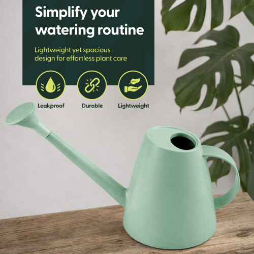 Keplin 1.8L Plastic Plants Watering Can with Plastic Sprinkler, Green 1