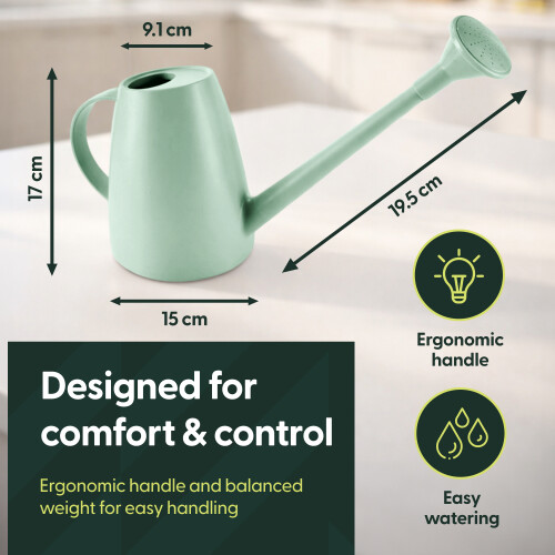 Keplin 1.8L Plastic Plants Watering Can with Plastic Sprinkler, Green 2