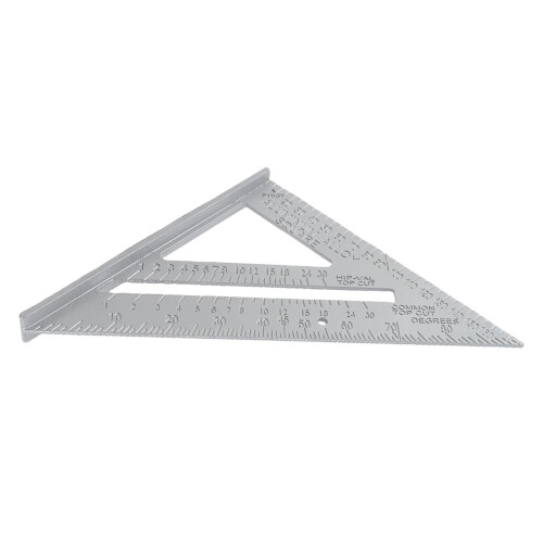 7in Aluminum Rafter Square, Multifunctional Carpenter Tool, Silver