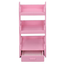 Dollhouse Flower Stand for Kids, 3 Layers, Birch Wood, Pink, 11cm