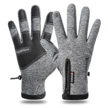 (L,GRAY)Winter Gloves for Men Women - Cold Weather Gloves for Running Cycling, Waterproof Snow Warm Gloves Touchscreen Finger