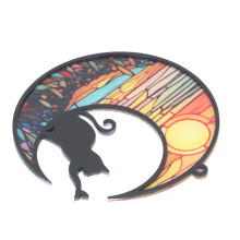 Bunter Katzen-Gedenk-Sonnenfänger Acryl-Hängornament 12,7 cm