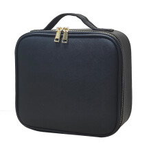 Kosmetiktasche aus PU-Leder mit verstellbaren Fächern