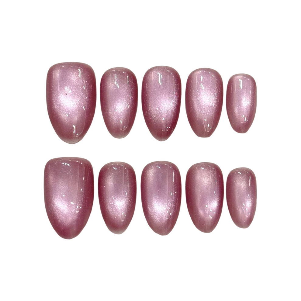 Dachuang Beauty Pink (M) 10Pcs Almond False Nails With Shiny Designs