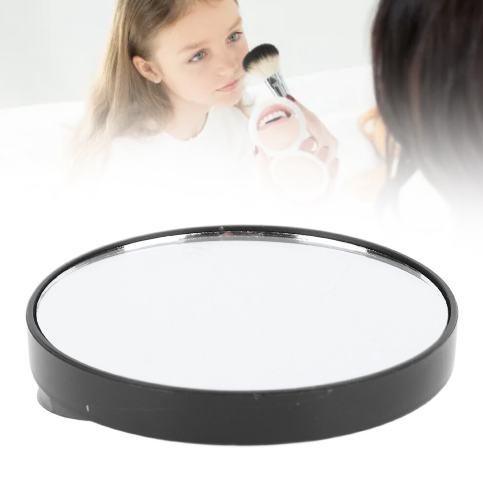 Black 7.5Cm 10X Magnifying Mirror With 2 Suction Cups Compact Makeup Mirror