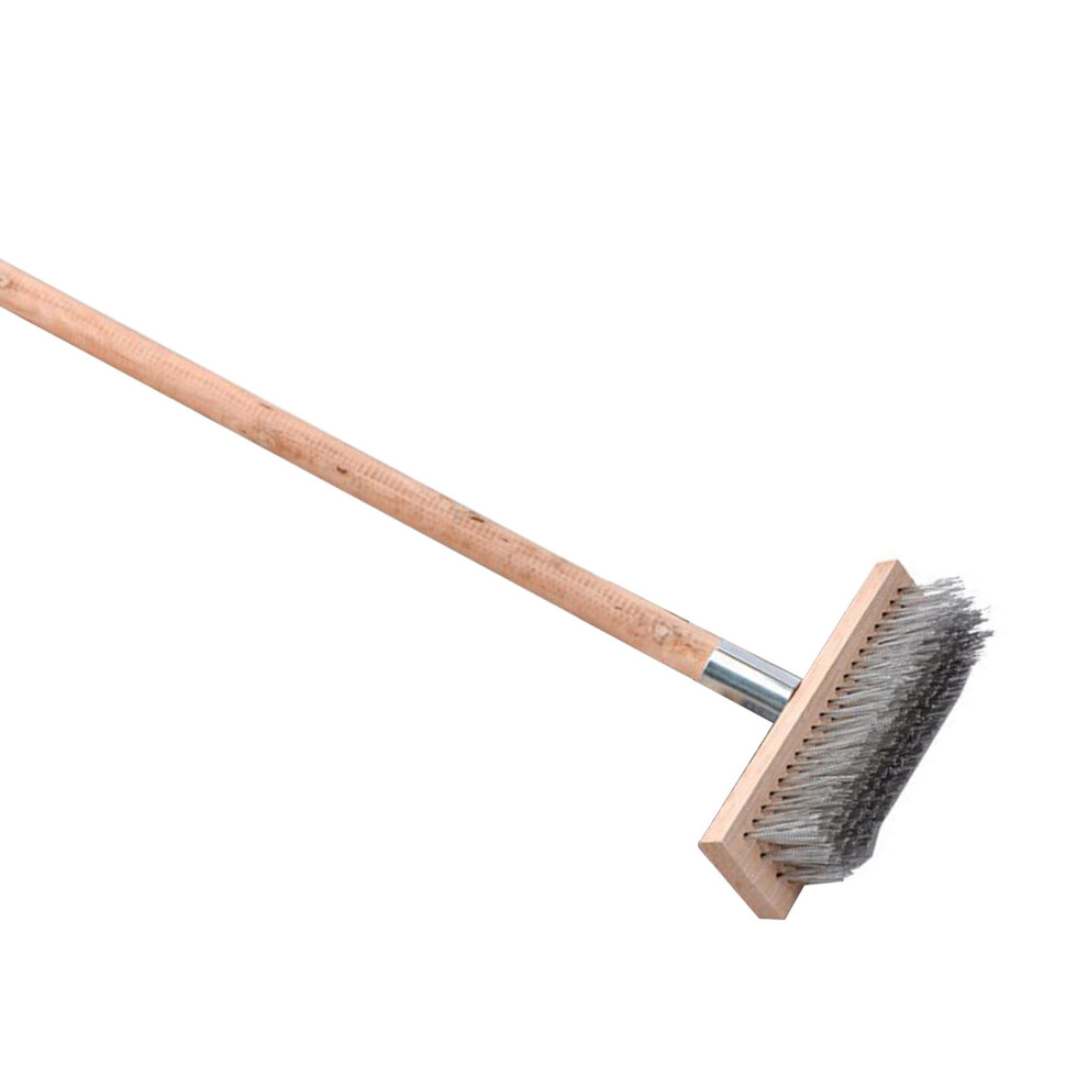 Heavy Duty Rough Surface Floor Brush Stainless Steel Wire Deck Scrub 20Cm 4931393589673