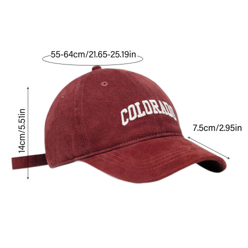 (Wine Red) Unisex Baseball Cap with Letter Pattern 2