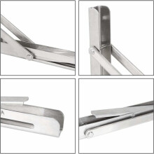 Support pliable robuste, capacité de charge de 136 kg, acier inoxydable 304 pour étagères de table murales