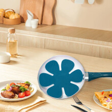 12 piezas de protectores de ollas y sartenes de fieltro, almohadillas azul lago.