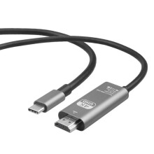 USB-C naar HDMI-kabel, compatibel met laptops en smartphones, verzendt UHD 4K-audio en -video met 60 Hz en 18 Gbps.