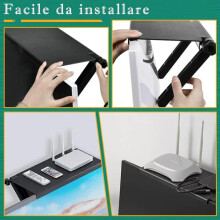 Supporto per monitor compatibile con lettori multimediali e console di gioco, ripiano superiore antiscivolo e regolabile per scrivania, 33 x 16 cm