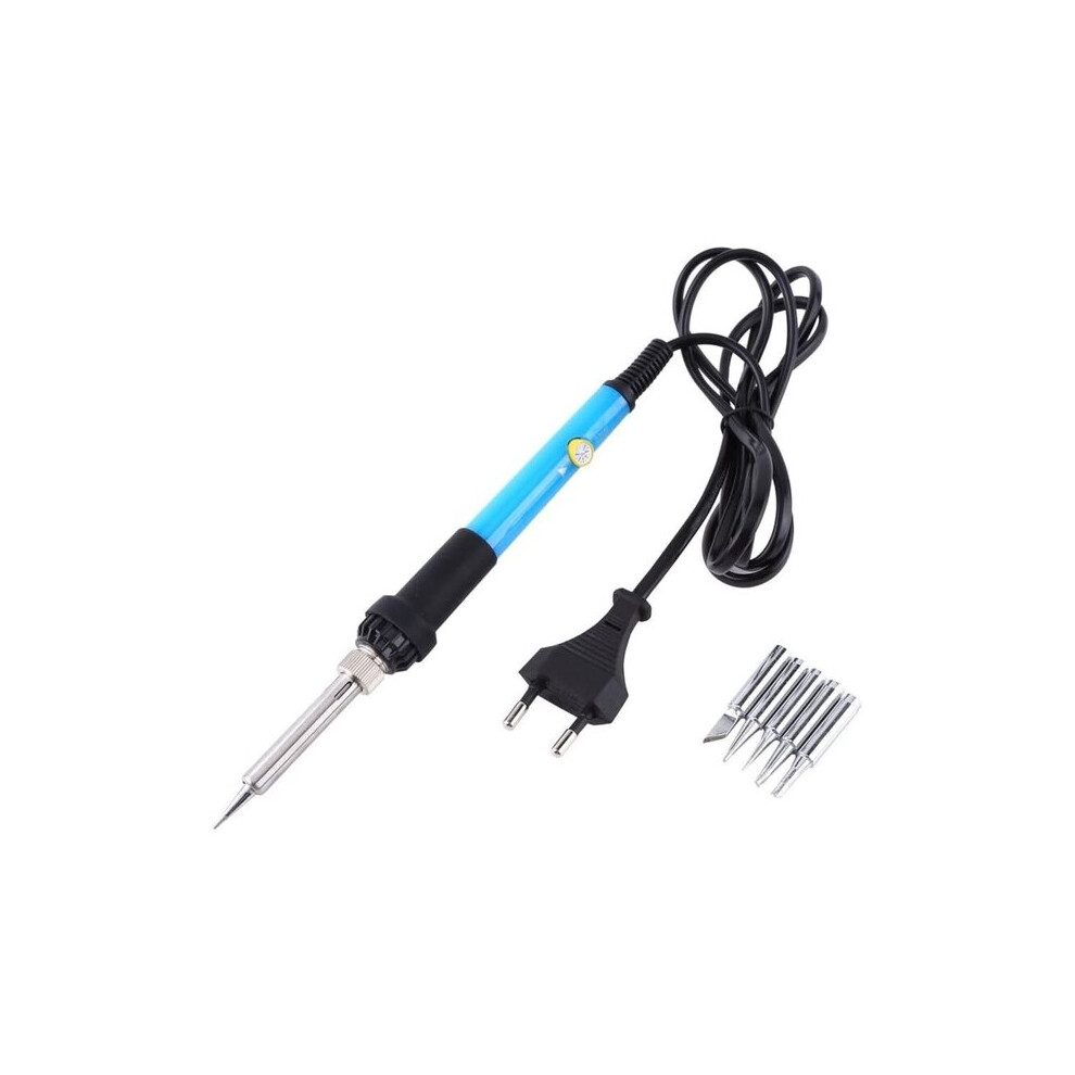 Electric Soldering Iron, 60W Adjustable Temperature 200-450C With 5 Interchangeable Tips For Diy Electronics Repair 6901508386563