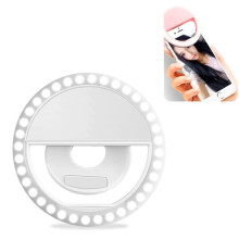 Anello luminoso per selfie con 36 LED, luminosità regolabile su 3 livelli, alimentazione USB, ideale per la fotografia.