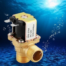Solenoid Valve for Water Supply, Brass 1/2 Inch G Thread 12V Normally Closed, for Garden Irrigation Automatic Cleaning