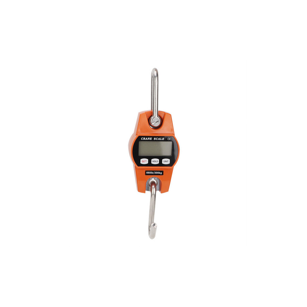 Digital Crane Scale 300kg Stainless Steel ABS Industrial Hanging Scale with S/U Hooks for Weighing in lb/kg/N
