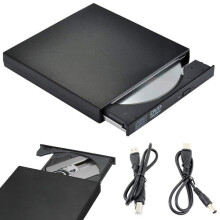 Lecteur CD/DVD externe USB 2.0 compatible Windows et Mac, lecteur optique portable à vitesse d'écriture 24x pour ordinateur portable et de bureau