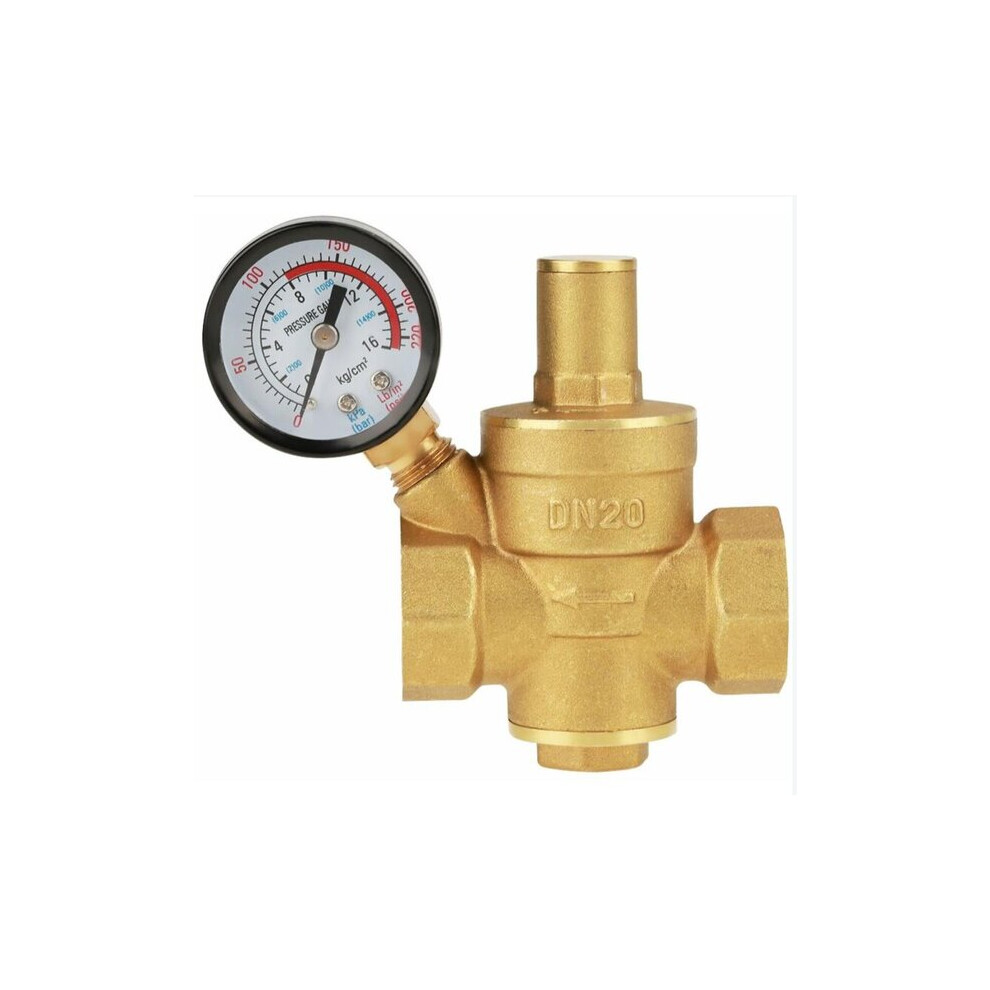 Brass Water Pressure Reducing Valve Piston Type Dn20 With Pressure Gauge For Plumbing System Hydraulic Stabiliser 6901508370364