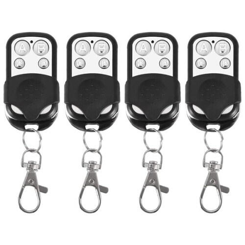 Garage Door Remote Control 4-Pack, Compatible with 433MHz Fixed Code Systems for Car Alarm, Gate Home Security