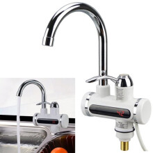 Instant Tap Water Heater 3000W, 3-5 Second Rapid Heating to 60C with Digital LCD Display, White Kitchen Water Heater for Sink