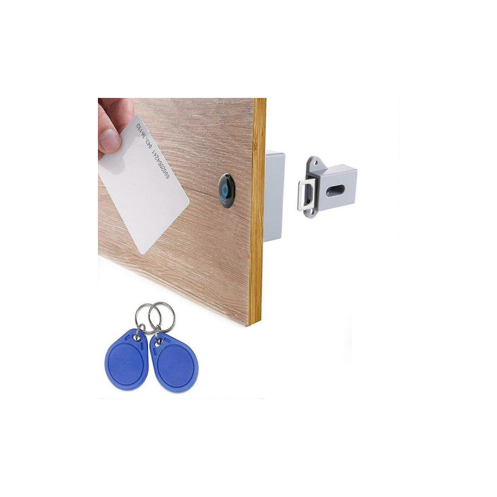 Invisible Electronic Lock Rfid Hidden Cabinet Lock For Wooden Drawers, Child Safety, Abs, 1Pc White