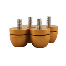 Vibration Damping Balls 160Kg Load Capacity, 4-Piece Set 33x30mm with M8 Screws, CNC Anodized Aluminium Gold for Equipment Shock Absorption
