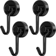 Strong Neodymium Magnetic Hooks, Stainless Steel Rustproof Heavy Duty 4 Pack for Home Use