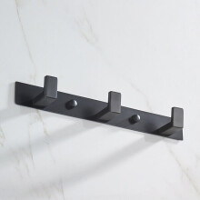 Wall Mounted Coat Rack 3 Hook Stainless Steel Matte Black Wall Hanger for Kitchen Bathroom