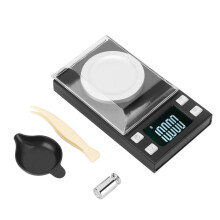 Hochpräzise elektronische Waage (0,001 g), Mini- und tragbare Größe, LED-Anzeige, ideal für Küche, Schmuck und Medizin, mit Etui.