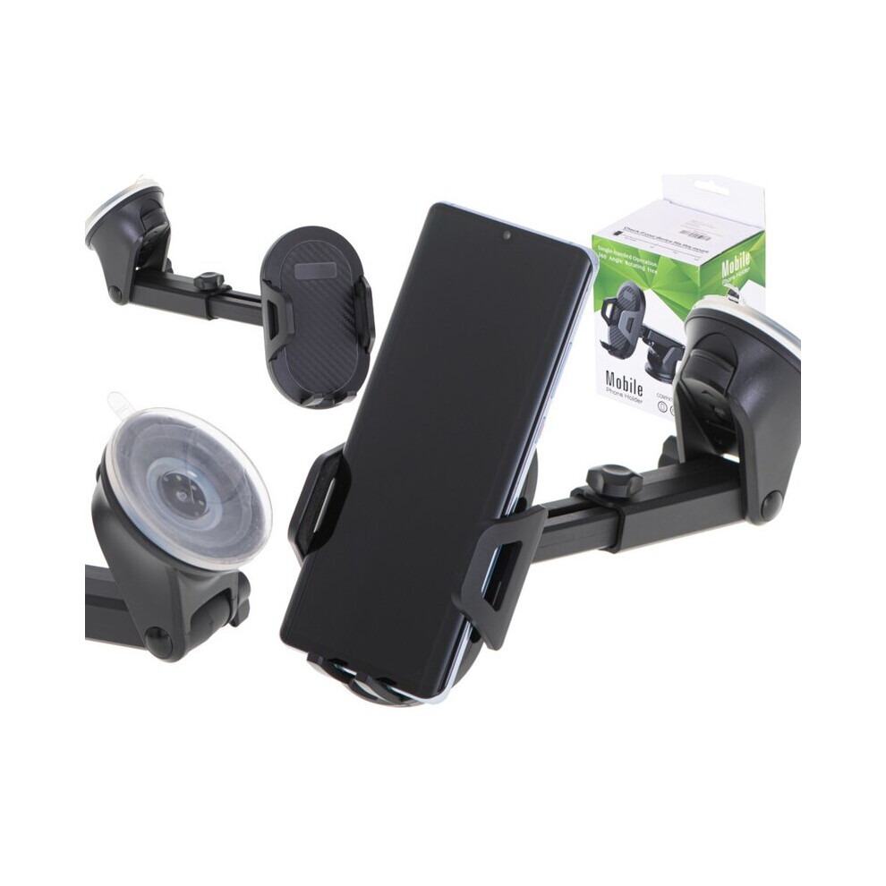 Universal Car Phone Holder Compatible With Smartphones, 360 Rotatable Wide 8.7Cm Dashboard Windscreen Mount For Secure Navigation 6901508364264