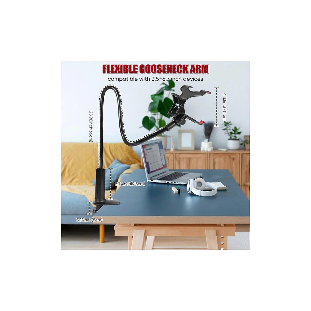 Phone Stand With 80Cm Gooseneck Arm And 360 Degree Rotation For Bed And Desktop Use 6901508356917