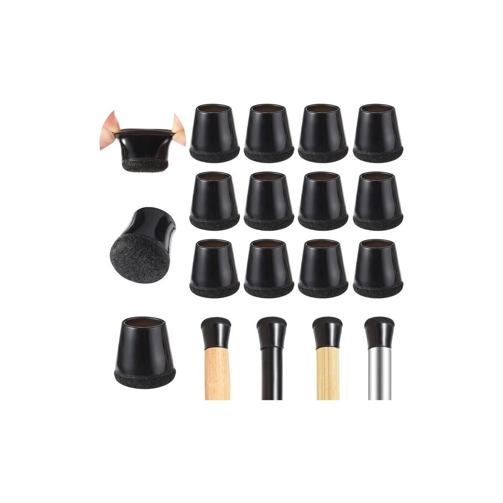 Chair Leg Protectors, Felt Tpr Material, Black 40 Pack For Furniture, Anti Scratch Floor Protection Sleeves 14-20Mm Diameter 6901508354494