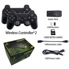 Controller per videogiochi retrò, risoluzione 4K HD con due controller wireless e 10.000 giochi preinstallati.