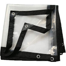 Lona Impermeable Transparente 2x3 m con Ojetes, Tela Oxford PE para Cubierta Exterior Invernadero y Protección UV