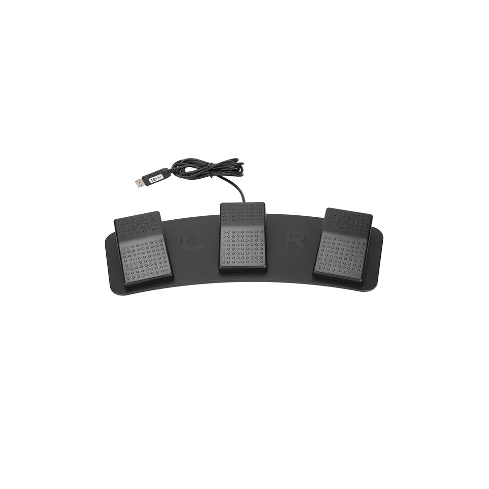 Usb Triple Foot Pedal With Programmable Mechanical Switches For Pc Gaming Transcription Media Control 6901508353527