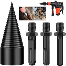 42mm Wood Drill Bit 16cm Length for 1/2" Round Hex Shank, Heavy Duty Steel Cone Shaper for Wood Splitting Cutting
